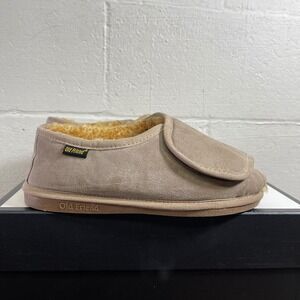 Old Friend Slippers Adjustable Trap Brown Suede Slip On Men's Size 9-10 US
